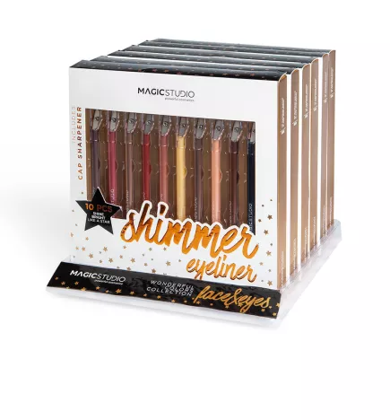 COFFRET DE 10 EYELINERS SCINTILLANTS COLORÉS