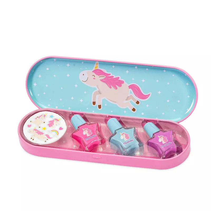 UNICORN NAIL POLSIH + STICKERS coffret 4 articles