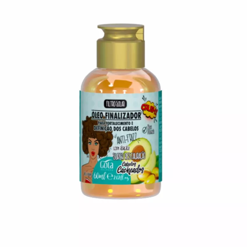 Huile de finition renforçante pour cheveux bouclés de 60 ml.