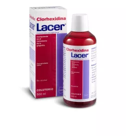 Solution de bain de bouche à la chlorhexidine de 500 ml.