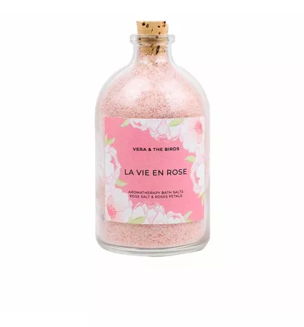 Sels de bain aromathérapie LA VIE EN ROSE de 120g.