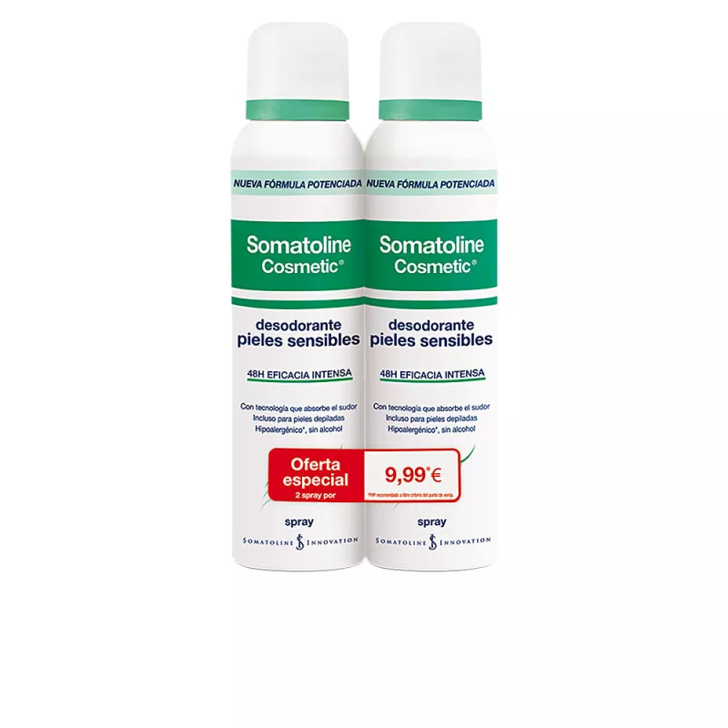 Coffret 2 pièces de spray déodorant pour peaux sensibles.