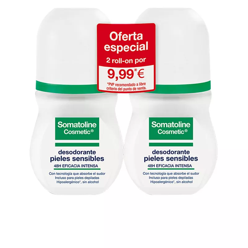 Coffret de 2 rouleaux de déodorant pour peaux sensibles.