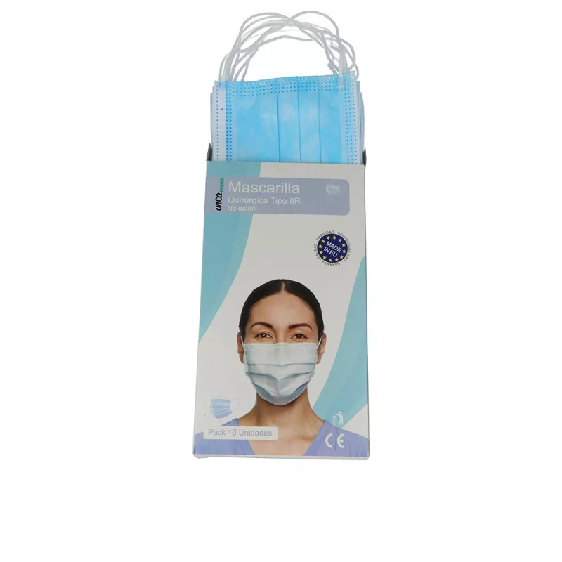 Masque chirurgical FARMA IIR pour adulte Made in Spain Ref bleu 10 pièces.