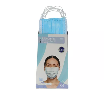 Masque chirurgical FARMA IIR pour adulte Made in Spain Ref bleu 10 pièces.