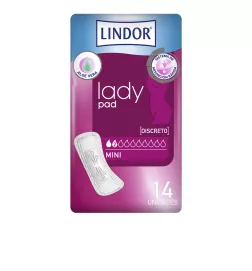 Serviette hygiénique réutilisable mini LADY PAD - 2 gouttes - 14 unités.