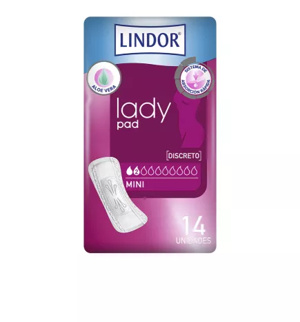 Serviette hygiénique réutilisable mini LADY PAD - 2 gouttes - 14 unités.