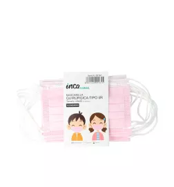 Masque chirurgical FARMA pour enfants IIR Ref rose 10 unités.