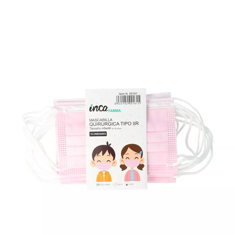 Masque chirurgical FARMA pour enfants IIR Ref rose 10 unités.