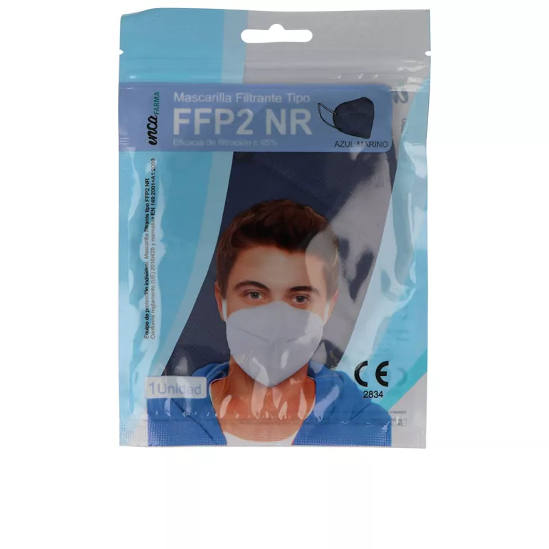 Masque facial jetable auto-filtrant FARMA FFP2 pour adulte Ref bleu 1 unité.