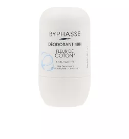 Déodorant à bille 24H à la fleur de coton, contenant 50 ml.