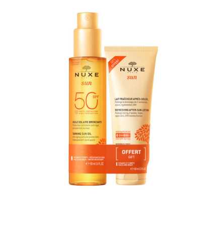 NUXE HUILE DE BRONZAGE VISAGE ET CORPS SPF50 PACK 2 produits