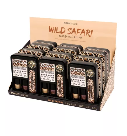 "WILD SAFARI SAVAGE NAIL ART ensemble de 6 pièces de nail art sauvage safari"