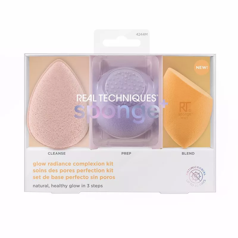 COFFRET SPONGE+ GLOW RADIANCE COMPLEXION de 3 pièces pour un teint éclatant